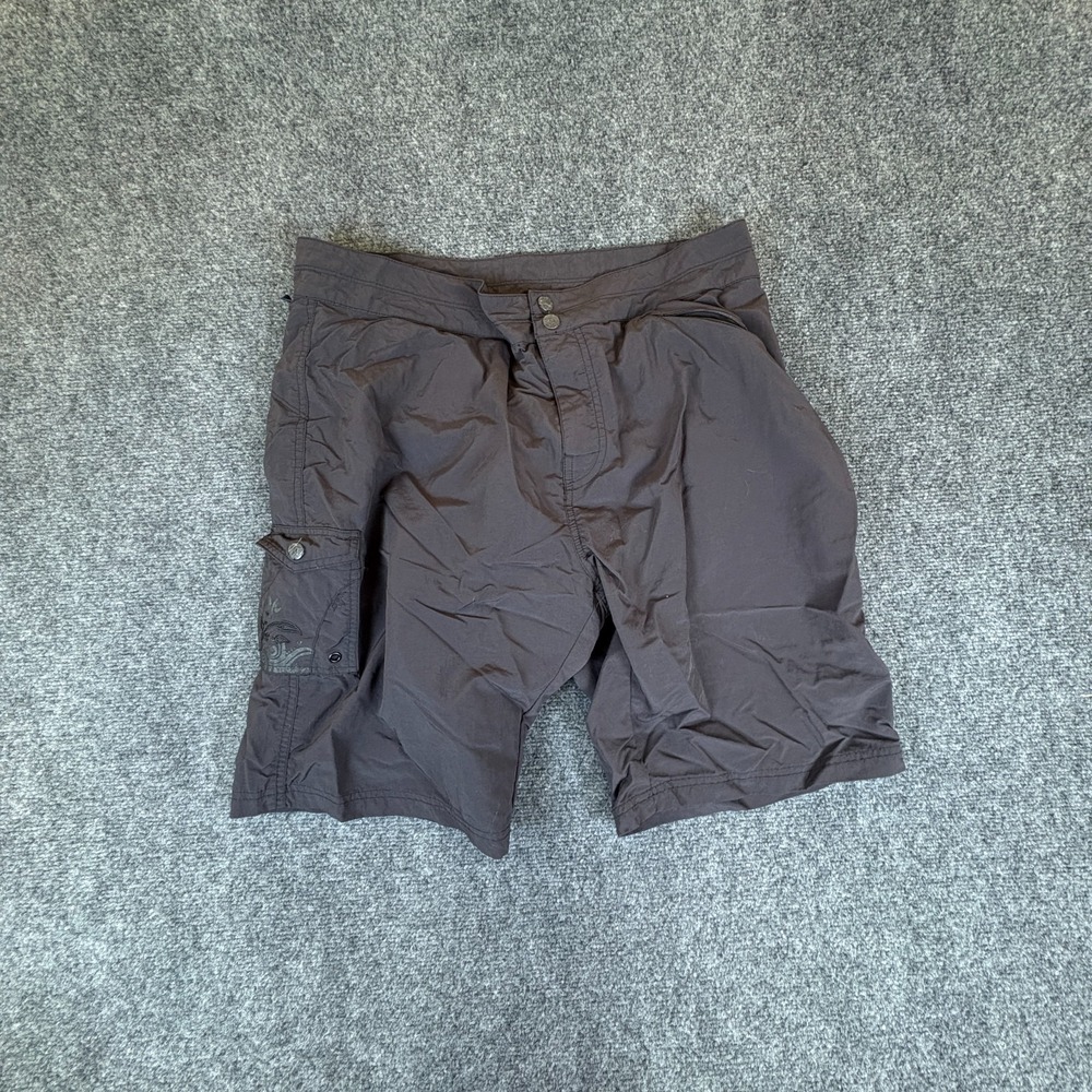 Novara Cycling Cargo Shorts Mens 32x9.5 Black Nylon Stretch Padded Liner Pocket‎